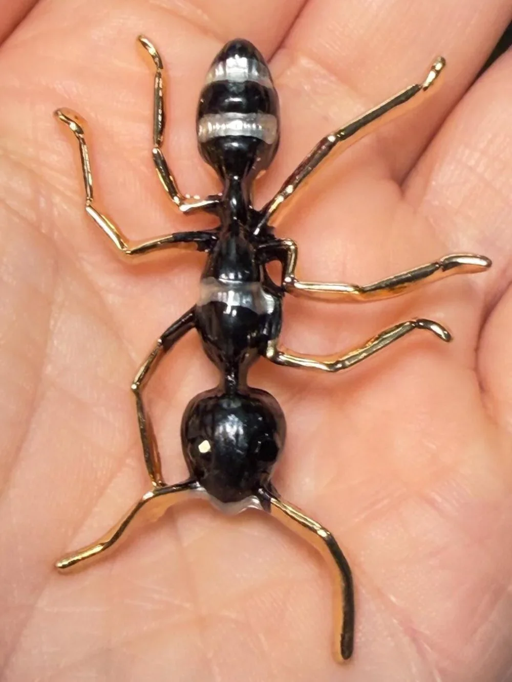 Ant Brooch Gold Tone Insect Pin Bug Jewelry Statement Style 2.25 inches